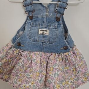 OshKosh B'gosh Blue Denim and Pink Floral Skirtall